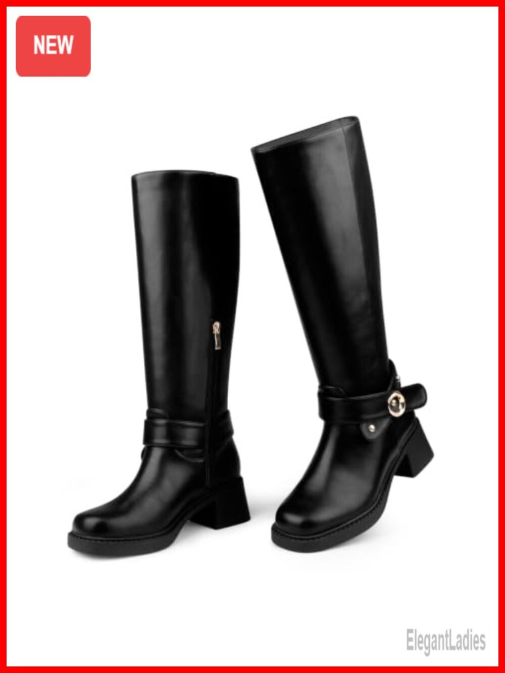 Women's Slouchy Fold Over Boots Square Toe Mid-Calf Booties Low Heel